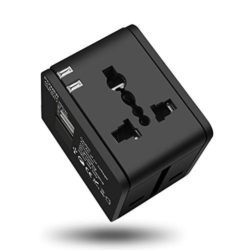 Travel Adapter,Worldwide All in One Wall Charger,Portable 2 USB Charging Port Adapter,International Universal Charger,AC Power Plug Adapter for USA UK EU AUS Travel Converter