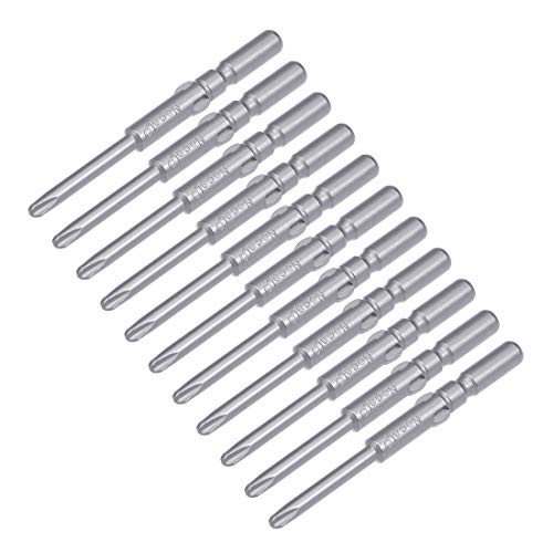 uxcell 10 Pcs 5mm Shank 60mm Length 3mm Phillips PH2 Magnetic S2 Screwdriver Bits
