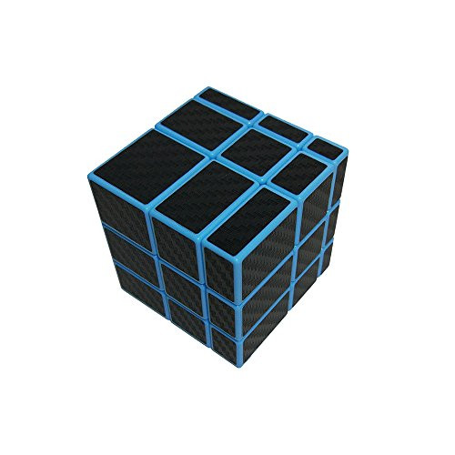 I-xun Smooth 3x3x3 Unequal Magic Cube, Carbon Fiber Sticker 3x3 Mirror Puzzle Cube (Blue)