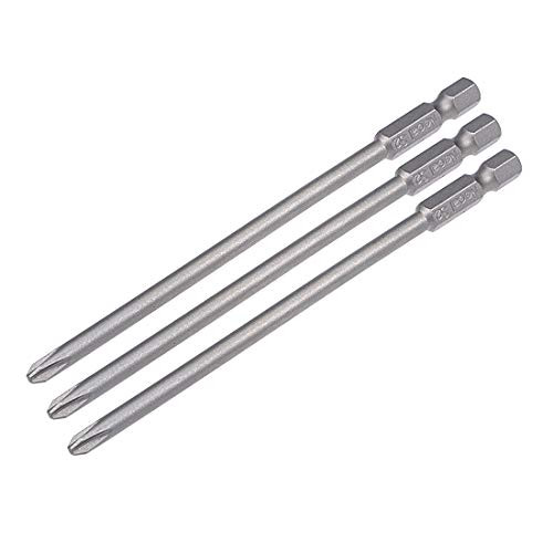 uxcell 3 Pcs H1/4 Shank 120mm Length 4.5mm Phillips PH2 Magnetic S2 Screwdriver Bits
