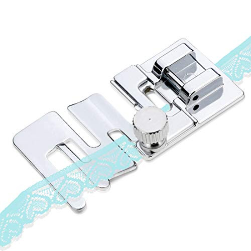 Kalevel Elastic Cord Band Fabric Stretch Sewing Machine Presser Foot Fits for Low Shank Snap-On Domestic Singer, Brother, Janome, Babylock, Elna, Euro-Pro, Simplicity, White, Kenmore, Juki, New Home