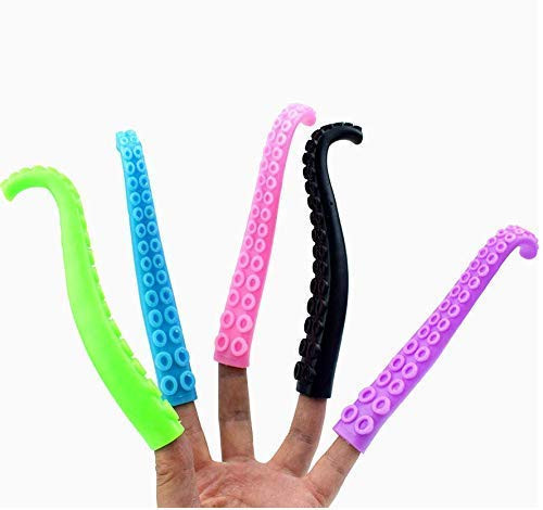 Astra Gourmet 5 Pack Octopus Tentacle Finger Puppets/Toy Tentacle/Mcphee Hands/Sensory Toys/Party Favors/Party Activities/ Easter Basket Treats(Assorted Color,6.7")
