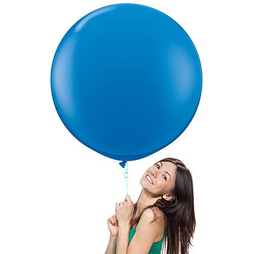 NYKKOLA 36 Inch Giant Jumbo Latex Balloon (Premium Helium Quality)?6 Pack Big Balloons for Photo Shoot/Birthday/Wedding Party/Festival/Event/Carnival, Blue