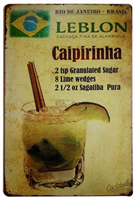ERLOOD Leblon Caipirinha Drink Tin Sign Wall Retro Metal Bar Pub Poster Metal 12 X 8 ERLOOD Leblon Caipirinha Drink Tin Sign Wall Retro Metal Bar Pub Poster Metal 12 X 8