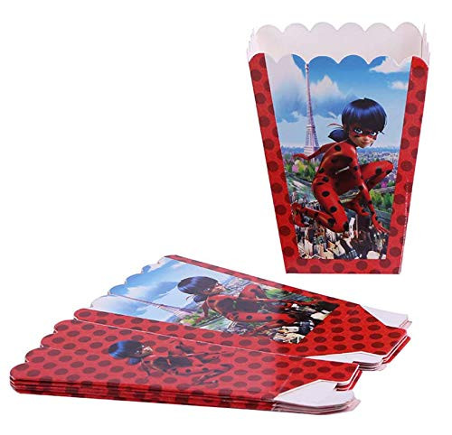 Astra Gourmet Miraculous Ladybug Popcorn Boxes - Baby Shower or Birthday Party Favor Popcorn Treat Boxes - Set of 24 Astra Gourmet Miraculous Ladybug Popcorn Boxes - Baby Shower or Birthday Party Favor Popcorn Treat Boxes - Set of 24