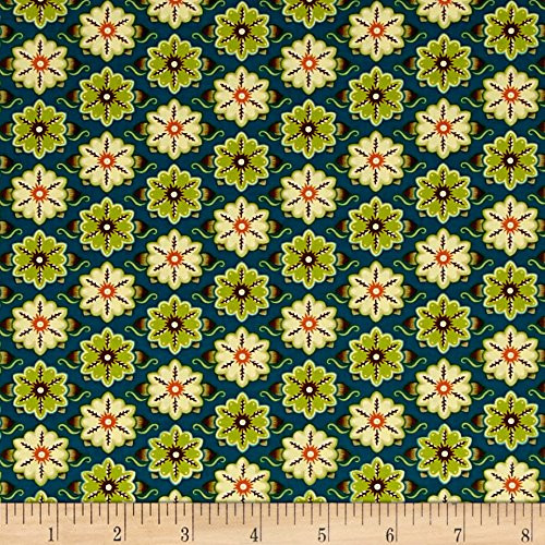 Ink & Arrow Fabrics"Ink & Arrow Willow Set Flowers Teal"