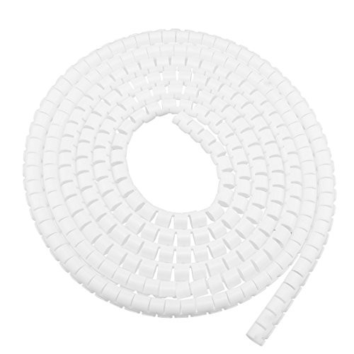 uxcell 10mm Flexible Spiral Tube Cable Wire Wrap Computer Manage Cord White 3Meter