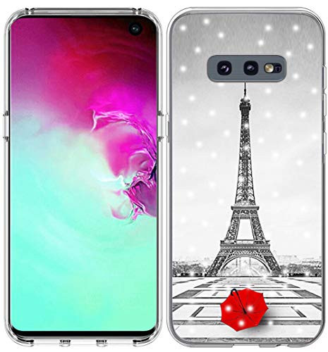 S10E Case Eiffel Tower/IWONE Designer Rubber Durable Protective Skin Cover Shockproof Compatible for Samsung Galaxy S10E Get Lost in Paris Creative Romantic Eiffel Tower Design