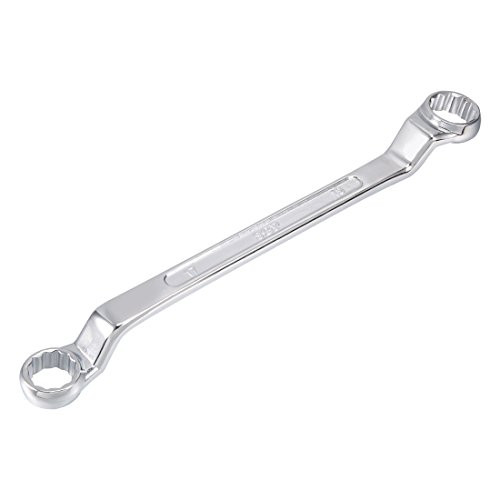uxcell 17mm x 19mm Metric 12 Point Offset Double Box End Wrench Chrome Plated, Cr-V