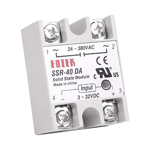 Haobase Solid State Relay ModulSSR-10DA SSR-25DA SSR-40DA 10A/25A/40A actually 3-32V DC TO 24-380V AC SSR 10DA 25DA 40DA (SSR-40DA)
