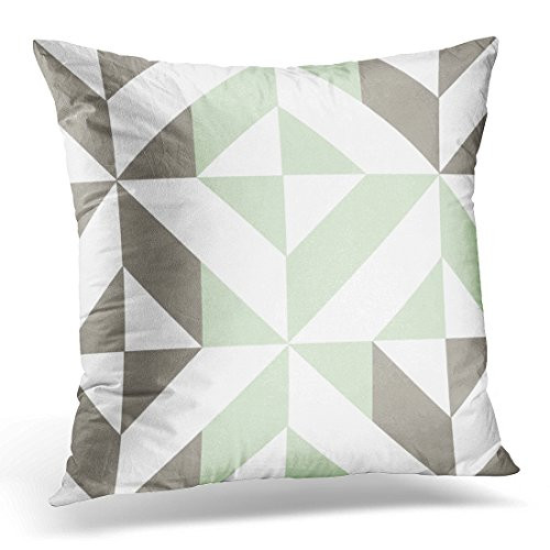 TORASS Throw Pillow Cover Gray Abstract Sage Green Silver Geometric 2 Pattern Squares Decorative Pillow Case Home Decor Square 18x18 Inches Pillowcase TORASS Throw Pillow Cover Gray Abstract Sage Green Silver Geometric 2 Pattern Squares Decorative Pillow Case Home Decor Square 18x18 Inches Pillowcase