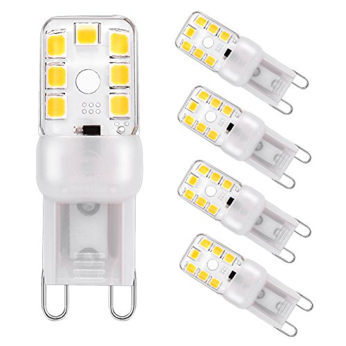 G9 LED Bulb Pathway Lights Dimmable 2W (20W Halogen Equivalent) Warm White 3000K G9 Base 2835 14LED Chandeliers Bathroom Ceiling Lights Energy Saving Bulbs AC120V ?Pack of 5?