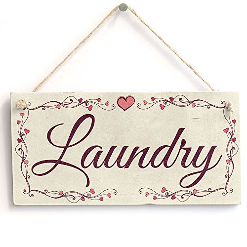 Meijiafei Laundry - Heart Design PVC Sign/Plaque 10"x5"