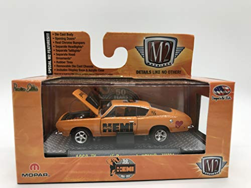 M2 Machines HEMI 1968 Plymouth Barracuda HEMI 1:64 Scale HM01 14-05 Orange Details Like NO Other! Over 42 Parts 1 of 5000