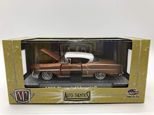 M2 Machines Auto-Thentics 1958 Chevrolet Impala 1:64 Scale 12-25 Brown/White Details Like NO Other! Over 42 Parts