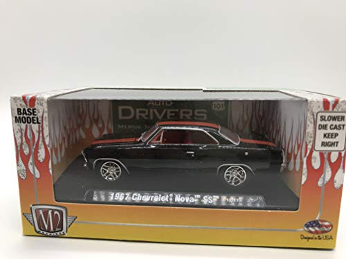 M2 Machines Auto-Drivers 1967 Chevrolet Nova SS 1:64 Scale 12-17 Black/Red Details Like NO Other! Over 24 Parts