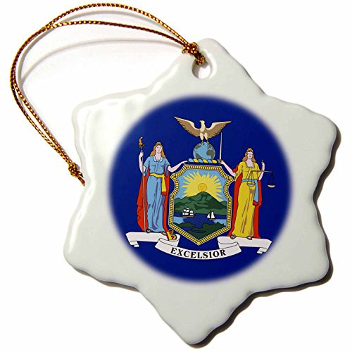 3dRose orn_57035_1 State Flag of New York Snowflake Decorative Hanging Ornament, Porcelain, 3-Inch 3dRose orn_57035_1 State Flag of New York Snowflake Decorative Hanging Ornament, Porcelain, 3-Inch