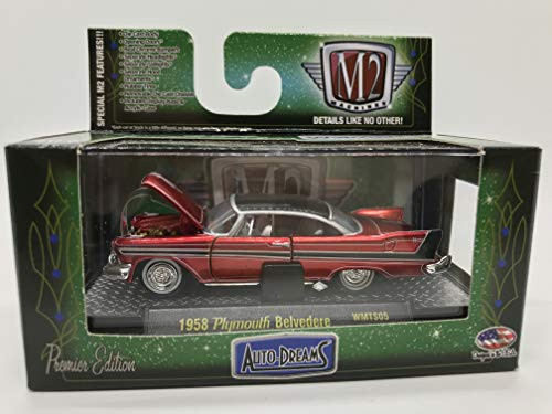 M2 Machines Auto-Dreams 1958 Plymouth Belvedere Crazy Painter Tom Kelly Version WMTS05 16-02 Metallic Red Details Like NO Other! Over 42 Parts M2 Machines Auto-Dreams 1958 Plymouth Belvedere Crazy Painter Tom Kelly Version WMTS05 16-02 Metallic Red Details Like NO Other! Over 42 Parts