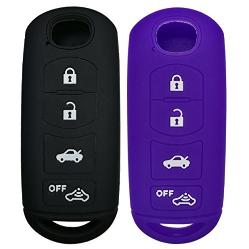 Coolbestda 2Pcs Silicone Key Fob Remote Skin Keyless Jacket Protector Wallet for 2018 2017 Mazda CX-5 CX-7 CX-9 Mazda 3 6 MX-5 Miata Toyota Yaris