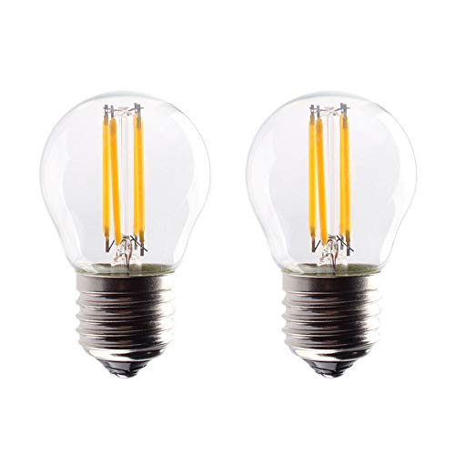 OPALRAY A15 Style Bulb Mini LED Globe Bulb with Filament LED Tungsten, 4W 400lm, E26 Standard Base, Warm White(2700K) 40W Incandescent Replacement,2-Pack