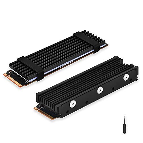 ELUTENG M.2 2280 Heatsink Double-Sided Heat Sink Alloy Aluminum NGFF NVME Cooling Sink with 4 Thermal Conductivity Silicone Pads M.2 SSD Cooler Set for 2280 M.2 SSD (2 Pack)