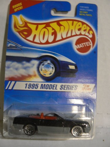 Hot Wheels 1995 Model Series #2 of 12 Cars Mercedes SL #342 Black and Grey with Lace Wheels