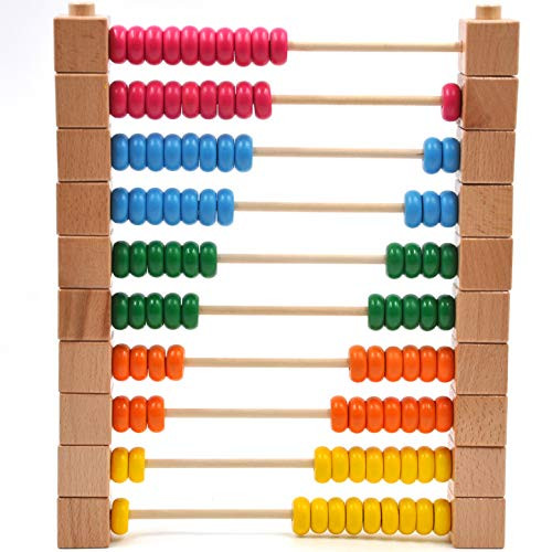 GYBBER&MUMU Wooden Abacus Educational Detachable Counting Toy Classic Math ounting Tool Toddler with Colorful 100 Beads