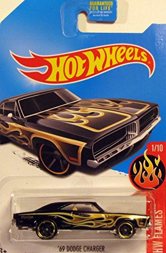 HOT WHEELS 2016 RELEASE KMART DAYS EXCLUSIVE BLACK WITH GOLD FLAMES '69 DODGE CHARGER DIE-CAST