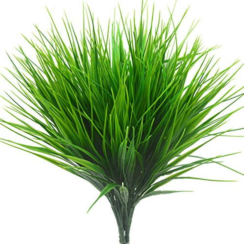 Bird Fiy Artificial Greenery Plastic Wheat Grass Fake Leaves Shrubs Greenery Bushes Indoor Outside Home Garden Office Verandah Wedding Decor / 4Pcs
