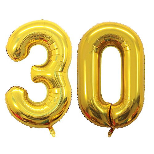 GOER 42 Inch Gold 30 Number Balloons,Jumbo Foil Helium Balloons for 30th Birthday Party Decorations and 30th Anniversary Event GOER 42 Inch Gold 30 Number Balloons,Jumbo Foil Helium Balloons for 30th Birthday Party Decorations and 30th Anniversary Event