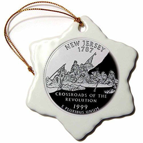 3dRose orn_44546_1 New Jersey Quarter Snowflake Porcelain Ornament, 3-Inch 3dRose orn_44546_1 New Jersey Quarter Snowflake Porcelain Ornament, 3-Inch