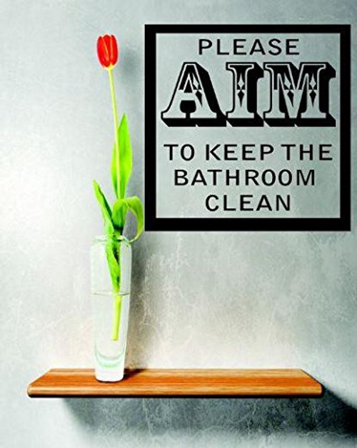 Design with Vinyl 2 C 2015 Decor Item Please Aim to Keep Bathroom Clean Image Quote Wall Decal Sticker, 16 x 16-Inch, Black Design with Vinyl 2 C 2015 Decor Item Please Aim to Keep Bathroom Clean Image Quote Wall Decal Sticker, 16 x 16-Inch, Black