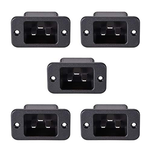 uxcell C20 Panel Mount Plug Adapter AC 250V 16A 3 Pins IEC Inlet Module Plug Power Connector Socket Staight Pack of 5
