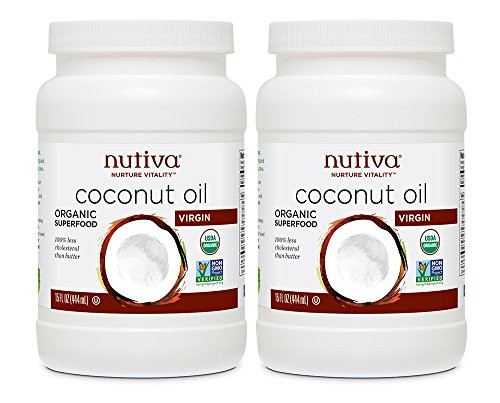 Nutiva Organic, Cold-Pressed, Unrefined, Virgin Coconut Oil from Fresh, non-GMO, Sustainably Farmed Coconuts, 15-ounce (Pack of 2)