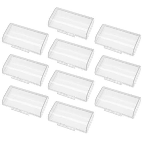 uxcell 10 Pcs Battery Storage Case Holder Storage Transparent 2 x AA Batteries Capacity
