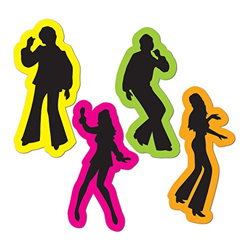 Retro 70s Silhouettes Party Accessory (4/Pkg) (Value 3-Pack)