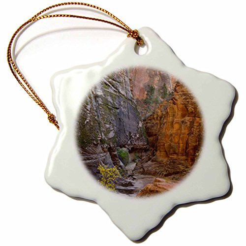 3dRose orn_94763_1 Echo Canyon, Zion NP, Utah US45 HGA0132 Howie Garber Snowflake Porcelain Ornament, 3-Inch
