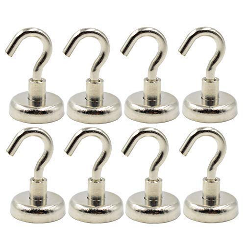 Magnetic Hooks Powerful Heavy Duty Neodymium Magnets, Super Strong Magnet Hooks, Indoor Outdoor Hook Magnets Hanging (Hook-25mm)