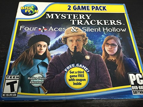 Mystery Trackers FOUR ACES & SILENT HOLLOW Hidden Object 2 Pack PC game DVD-ROM Mystery Trackers FOUR ACES & SILENT HOLLOW Hidden Object 2 Pack PC game DVD-ROM