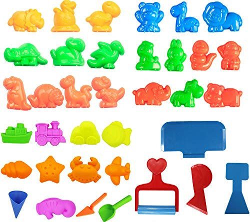PowerTRC Animal Sand Molds and Tools Kit Works with All Other Play Sand Brands Animals and Beach Molds, and 4 Tools Sand Not Included