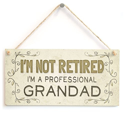 Meijiafei Im Not Retired Im A Professional Grandad - Beautiful Funny Home Accessory Gift Sign 10"x5"