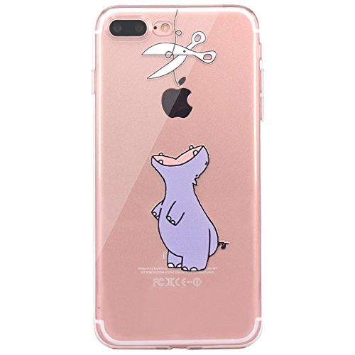 JAHOLAN iPhone 7 Plus Case, iPhone 8 Plus Case Amusing Whimsical Design Clear TPU Soft Case Rubber Silicone Skin Cover for iPhone 7 Plus iPhone 8 Plus - Purple Hippo JAHOLAN iPhone 7 Plus Case, iPhone 8 Plus Case Amusing Whimsical Design Clear TPU Soft Case Rubber Silicone Skin Cover for iPhone 7 Plus iPhone 8 Plus - Purple Hippo