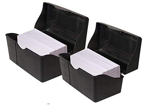 1InTheOffice Index Card Box 3x5 Index Card Holder 400 Capacity (2 Pack) 1InTheOffice Index Card Box 3x5 Index Card Holder 400 Capacity (2 Pack)