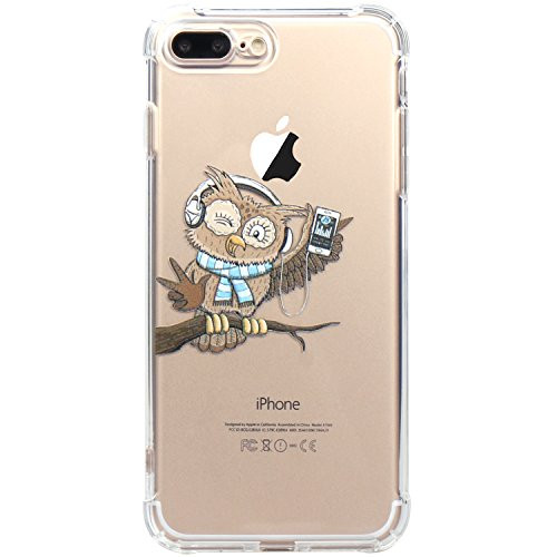 JAHOLAN iPhone 7 Plus Case, iPhone 8 Plus Case Amusing Whimsical Design Clear TPU Soft Case Rubber Silicone Skin Cover for iPhone 7 Plus iPhone 8 Plus - Cute Owl Music JAHOLAN iPhone 7 Plus Case, iPhone 8 Plus Case Amusing Whimsical Design Clear TPU Soft Case Rubber Silicone Skin Cover for iPhone 7 Plus iPhone 8 Plus - Cute Owl Music