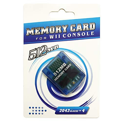 AreMe Memory Card for Nintendo Wii Gamecube GC Console (512MB, Clear Blue)