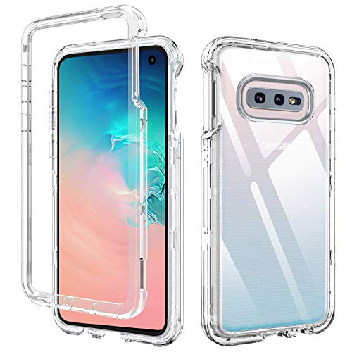 S10e Case,Galaxy S10e Case,DUEDUE 3 in 1 Shockproof Drop Protection Heavy Duty Hybrid Hard Clear PC Transparent TPU Bumper Full Body Protective Case for Samsung Galaxy S10e 5.8'' 2019,Clear