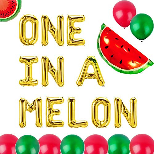Set of 13 JeVenis One in a Melon Balloons Watermelon Balloon One In A Melon Party Decoration Watermelon First Birthday Balloons Watermelon 1st Balloons