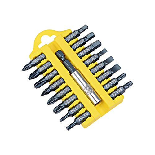 uxcell Screwdriver Bit Set, 17 in 1 Magnetic Driver Bit Set, 1/4 Inch Hex Shank Screw Driver Tool Bits, S2 Screwdriver Tools Kit