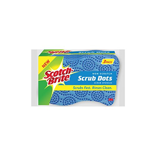 Scotch-Brite Scrub Dots Non-Scratch Scrub Sponge, 3-Sponges/Pk, 8-Pks/Case, (24 Sponges Total)