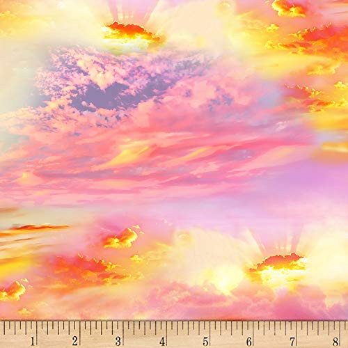 Timeless Treasures Desert Trip Sky Fabric, Sunset, Fabric By The Yard